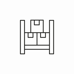 warehouse shelf packages icon sign vector