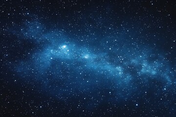 Obraz premium Starry sky background, blue night sky full of stars, glowing stars in the dark space, starry background, dark night, stars in the distance, starlight, dark background with a blue glow, night sky. 