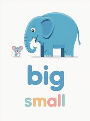 Cute Educational Illustration of Big and Small Animals