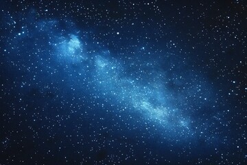 Obraz premium Starry sky background, blue night sky full of stars, glowing stars in the dark space, starry background, dark night, stars in the distance, starlight, dark background with a blue glow, night sky. 