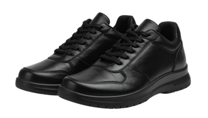 Black Sneakers PNG, Casual Athletic Shoes Isolated, Transparent Background, Footwear, Fashion, and Streetwear Illustration