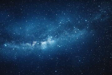 Obraz premium Starry sky background, blue night sky full of stars, glowing stars in the dark space, starry background, dark night, stars in the distance, starlight, dark background with a blue glow, night sky. 