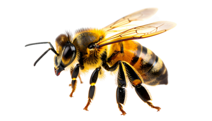 Bee PNG, Honeybee Isolated, Transparent Background, Insect, Nature, and Pollination Illustration