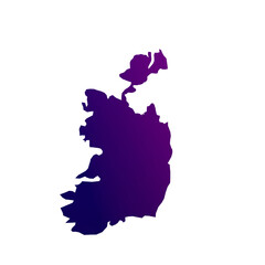 Map of Republic of Ireland Isolated on Transparent png background 