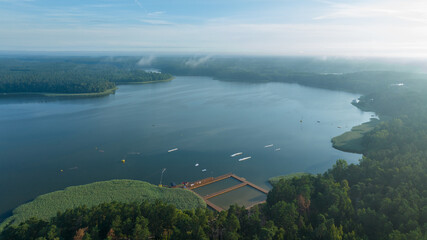 foggy morning on the lake