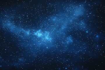Obraz premium Starry sky background, blue night sky full of stars, glowing stars in the dark space, starry background, dark night, stars in the distance, starlight, dark background with a blue glow, night sky. 