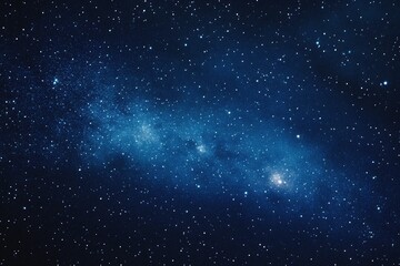 Fototapeta premium Starry sky background, blue night sky full of stars, glowing stars in the dark space, starry background, dark night, stars in the distance, starlight, dark background with a blue glow, night sky. 