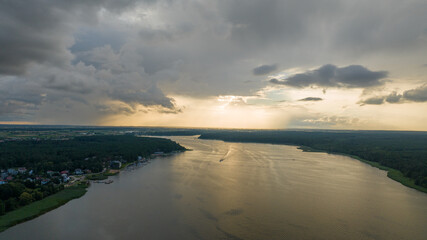 Sunset on the lake Necko. Augustów. 