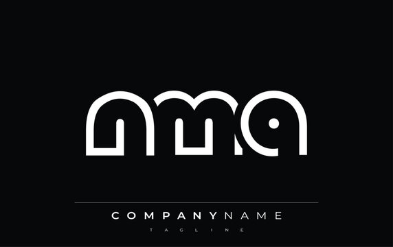 NMA abstract letter logo design. Modern Business Logo Design With Abstract Typography and Contemporary Style