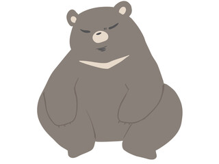ツキノワグマ しゃがむ 主線なし