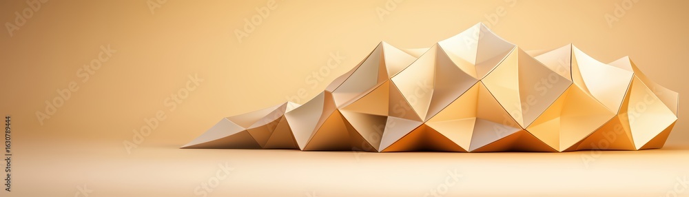 Poster abstract geometric paper forms on soft cream background
