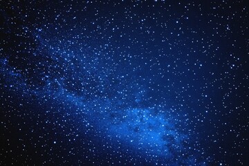 Obraz premium Starry sky background, blue night sky full of stars, glowing stars in the dark space, starry background, dark night, stars in the distance, starlight, dark background with a blue glow, night sky. 