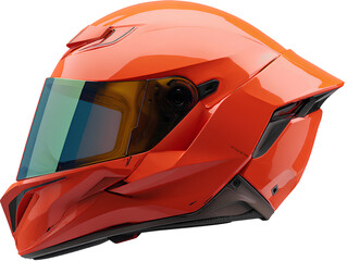 Full face colorful helmet with aerodynamic design isolated white background