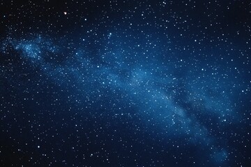 Obraz premium Starry sky background, blue night sky full of stars, glowing stars in the dark space, starry background, dark night, stars in the distance, starlight, dark background with a blue glow, night sky. 