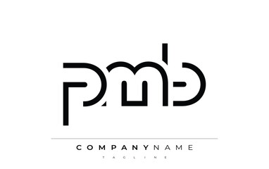 Obraz premium PMB abstract letter logo design. Modern Business Logo Design With Abstract Typography and Contemporary Style