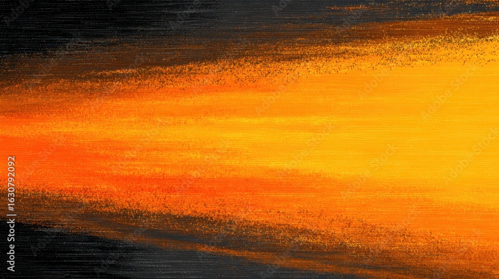 Poster swirling shades of orange merge seamlessly with deep black, creating a dynamic abstract composition 