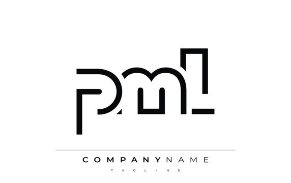 PML abstract letter logo design. Modern Business Logo Design With Abstract Typography and Contemporary Style