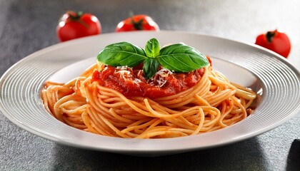 spaghetti pasta with tomato basil sauce