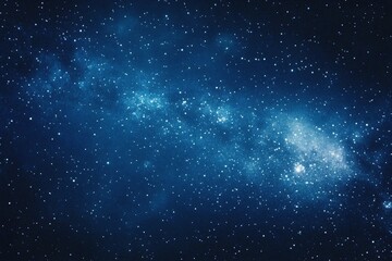 Obraz premium Starry sky background, blue night sky full of stars, glowing stars in the dark space, starry background, dark night, stars in the distance, starlight, dark background with a blue glow, night sky. 