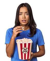 Angry Filipino with movie snack