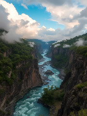 River Mysteries in Cloudy Summer: The Voyager's Globetrot Enveloped in Landslide