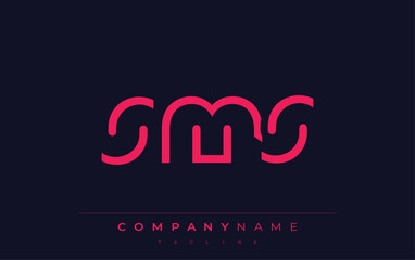 SMS abstract letter logo design. Modern Business Logo Design With Abstract Typography and Contemporary Style