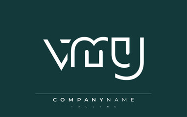 Obraz premium VMY Minimalistic Logo Design Featuring Geometric Shapes and Simple Typography. Abstract letter logo design