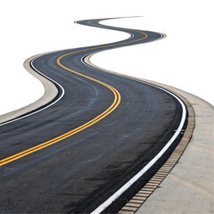Winding road illustration isolated on transparent background  
