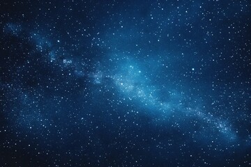 Fototapeta premium Starry sky background, blue night sky full of stars, glowing stars in the dark space, starry background, dark night, stars in the distance, starlight, dark background with a blue glow, night sky. 