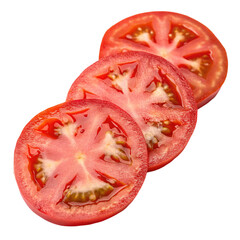 Tomato slices isolated on transparent background  
