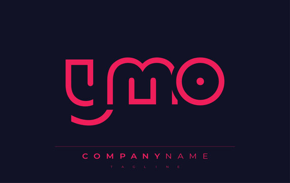 YMO Minimalistic Logo Design Featuring Geometric Shapes and Simple Typography. Abstract letter logo design