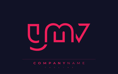 YMV Minimalistic Logo Design Featuring Geometric Shapes and Simple Typography. Abstract letter logo design
