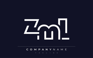 ZML Minimalistic Logo Design Featuring Geometric Shapes and Simple Typography. Abstract letter logo design
