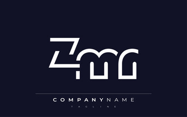 ZMR Minimalistic Logo Design Featuring Geometric Shapes and Simple Typography. Abstract letter logo design