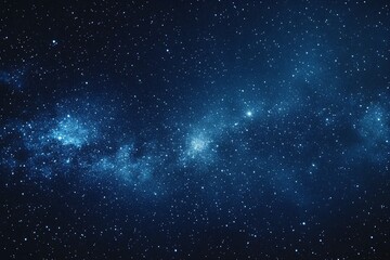 Obraz premium Starry sky background, blue night sky full of stars, glowing stars in the dark space, starry background, dark night, stars in the distance, starlight, dark background with a blue glow, night sky. 