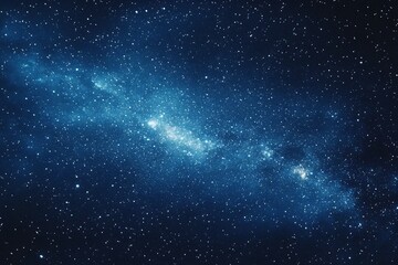 Obraz premium Starry sky background, blue night sky full of stars, glowing stars in the dark space, starry background, dark night, stars in the distance, starlight, dark background with a blue glow, night sky. 