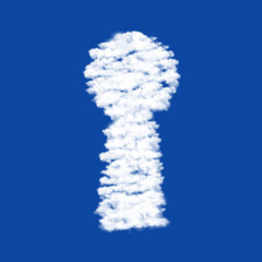 Clouds in the shape of a keyhole symbol on a transparent background. A symbol consisting of clouds in the center. Illustration on transparent background
