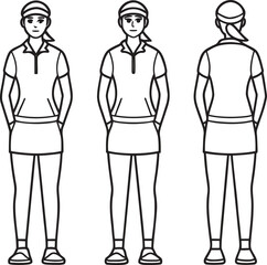 Character Design Sheet Front, Side Views