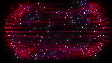 Red Spinning Particle Vortex Light Animation Loop - Powered by Adobe