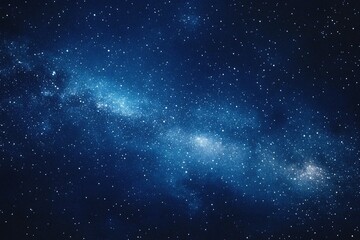 Obraz premium Starry sky background, blue night sky full of stars, glowing stars in the dark space, starry background, dark night, stars in the distance, starlight, dark background with a blue glow, night sky. 