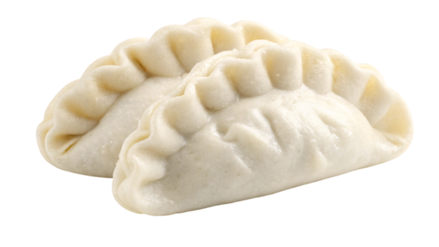 Two white ceramic dumpling.