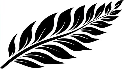 Obraz premium Ornate black and white fern leaf design.