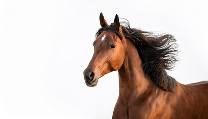 Obraz premium majestic horse rearing on white background dynamic animal photography showcasing equine grace and power