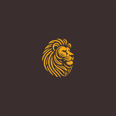 Lion head logo in bold and majestic illustration style.