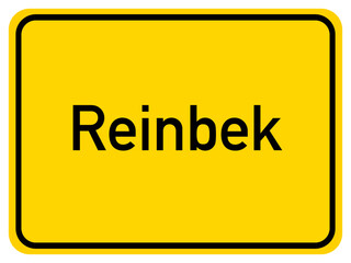 Illustration of a city entrance sign for the city of Reinbek