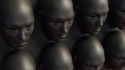 Naklejka premium The Black face for Abstract Background concept 3d Rendering.