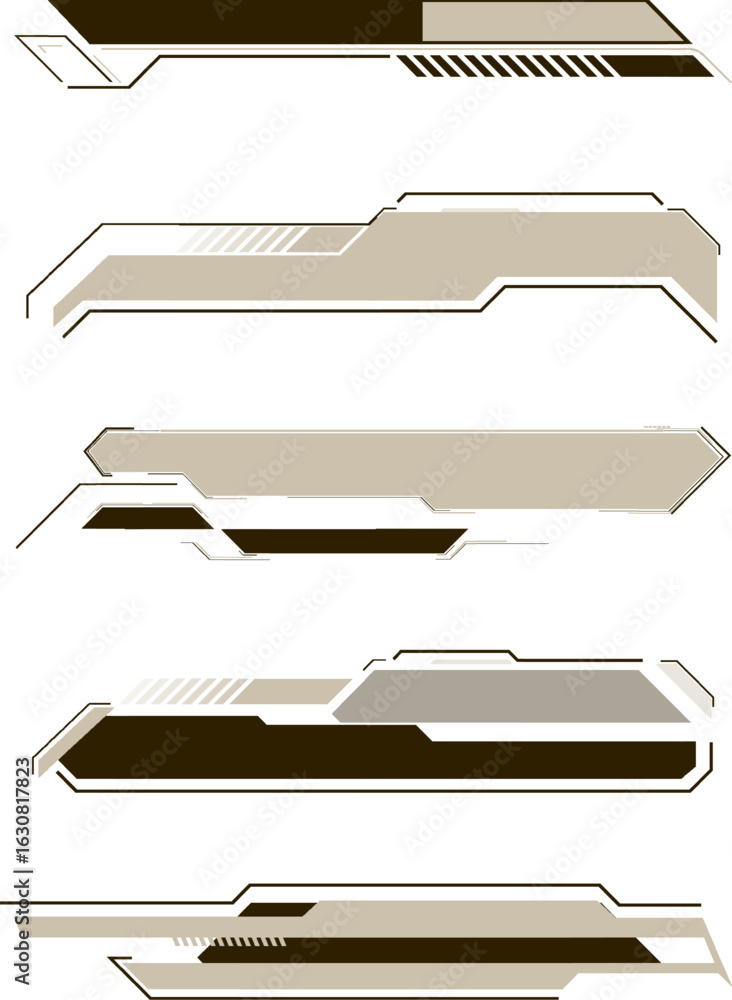 Poster various digital interface elements illustrate contemporary design trends. the sleek lines and neutra