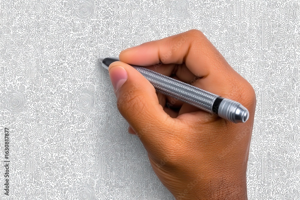 Poster creative expression through hand drawing featuring diverse patterns and intricate details showcasing