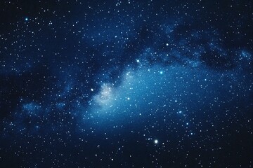 Obraz premium Starry sky background, blue night sky full of stars, glowing stars in the dark space, starry background, dark night, stars in the distance, starlight, dark background with a blue glow, night sky.