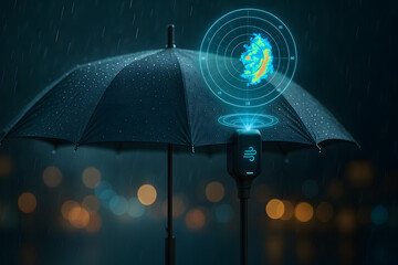 Smart Umbrella With Holographic Projection